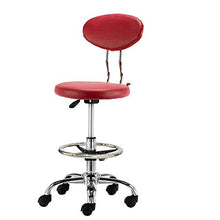 LIN-rlp Bar Sedia da Lavoro Sgabello Multiuso Metallo Componenti di curvatura dello Schienale Regolabile in Altezza 360 Gradi di Rotazione, Nero, Rosso