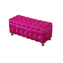 Pouf Panca Ottomana Stoccaggio Ottomano Bench Poggiapiedi Trapuntato in Tessuto Imbottito Scarpe Panca Living Room Divano Banco Bedroom End Sgabello Poggiapiedi con Ascensore Top