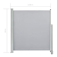 Tidyard Tenda da Sole Laterale Retrattile,Tenda Paravento per Esterno, Protezione da Sole da Giardino, Tendalino per Patio Terrazzo 140 x 300 cm Grigia