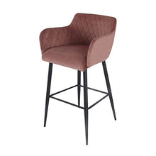 Damiware Rose - Sgabello da bar di alta qualità, con rivestimento in velluto rosa, 75 cm