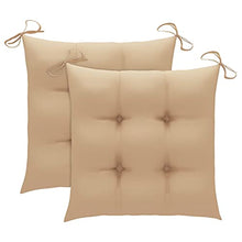 vidaXL Sedie da Giardino 2 pz con Cuscini Beige Massello di Teak