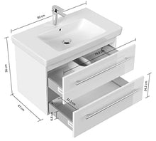 Villeroy & Boch Lavabo con mobiletto, Legno, Antracite Lucido, 75x50x44 cm, 2 unità