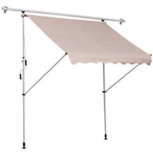 Outsunny Tenda da Sole per Esterno a Rullo con Manovella, Telaio Telescopico e Angolazione Regolabile, Beige, 200x150cm