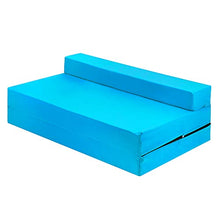 Futon Z - Divano letto matrimoniale pieghevole per adulti e bambini con rivestimento rimovibile con cerniera (cielo)