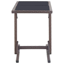 vidaXL Tavolo da Giardino Tavolino da Esterni Mobili da Giardino Arredo da Esterni Arredamento per Patio Marrone 110x53x72 cm in Vetro e Polyrattan