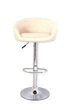Yellowshop - Sgabelli in Similpelle Ecopelle Panna Beige Disign Ergonomico Girevole Regolabile Direzionale con Schienale E Poggiapiedi da Bar Pub Studio Ufficio Cucina Modello York Coppia (2 Pezzi)