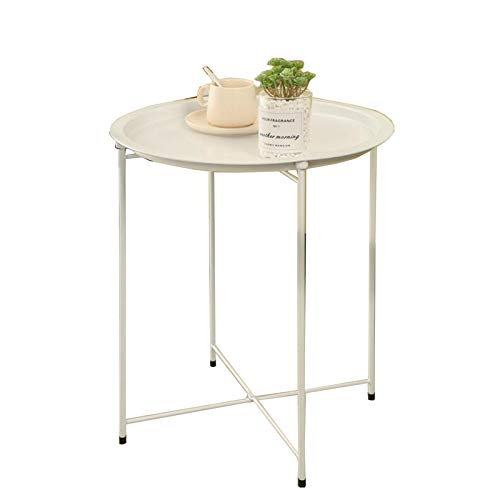 Jcnfa-Tavoli Tavolotto Rotondo Tavolo davagini/Divano Tavolo d'appoggio/Balcone Tavolino Basso/Tavolo da caffè Mini Bar/Materiale in Acciaio al Carbonio, assemblato