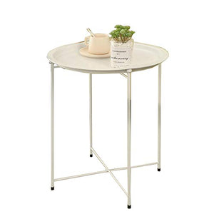 Jcnfa-Tavoli Tavolotto Rotondo Tavolo davagini/Divano Tavolo d'appoggio/Balcone Tavolino Basso/Tavolo da caffè Mini Bar/Materiale in Acciaio al Carbonio, assemblato