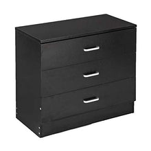 XUFAN Tavolo da Comodino Comodino a 3 cassetti a 3 cassetti in Legno Nero comodini (Color : A)