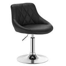 WOLTU BH241sz-4 Set di 4 Sgabelli da Bar Sedia Cucina con Schienale in Ecopelle Nero, Girevoli e Regolabili in Altezza