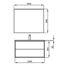 Yellowshop. - Mobile Bagno sospeso 100 cm Stile Moderno 2 cassetti lavabo specchiera LED MOD. Optimus (Nero Opaco)