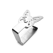 Mobiut Fermatovaglia in acciaio inox, 4 pezzi, con farfalle
