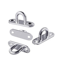 Kit Ganci da Soffitto Ganci da Parete 4 Placche a Occhiello in Acciaio Inossidabile e 4 Moschettoni per Tende da Sole, Corde Decorative e Reti, Attrezzature da Esterno per Interni, ECC.