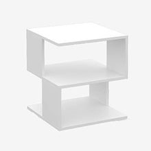 Wakauto Comodino con 2 Ripiani Tavolino Soggiorno Scrivania Quadrata Camera da Letto Comodino per Camera da Letto Casa (Bianco)