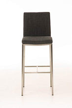 CLP Sgabello Alto Bar Freeport in Stoffa I Sgabello Design Bancone Imbottito 4 Gambe in Acciaio Inox Alt.76CM, Colore:Grigio Scuro
