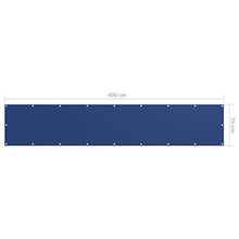 vidaXL Paravento da Balcone Blu 75x400 cm in Tessuto Oxford