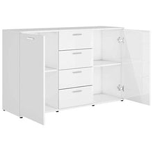 XHCP Credenza, Comodino, Comodino, Mobile Laterale per Soggiorno Camera da Letto Camera da Letto Nero Lucido 120x35,5x75 cm truciolare