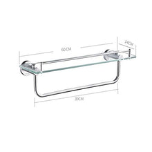 DNSJB mensole da bagno in Vetro, cremagliera per Doccia estetica a Parete, con portasciugamani Doppio in Acciaio Inox 304, 23.6 '' × 5.5 ''