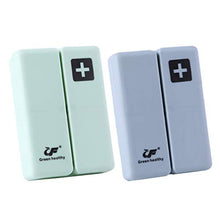 Artibetter 2 Pz 7 Giorni Settimanale Portapillole Portatile Pillola Organizzatore Pillola da Viaggio Astuccio per Medicina per Uso Domestico da Viaggio (Verde + Blu)