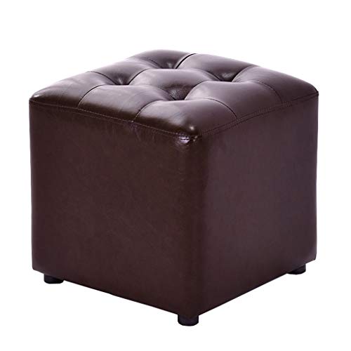Mobili per la casa e Giardino Sgabello Square Makeup丨Pouf Singolo Imbottito in Ecopelle Poggiapiedi imbottito丨Panca Scarpa Change-36x36x33cm, Marrone Scuro Ottomani da Cucina