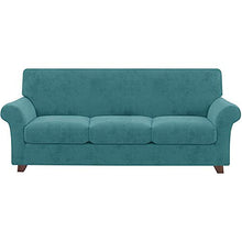 DAPAIZI Copridivano in Velluto Spesso, Copridivano Oversize Antiscivolo Super Elasticizzato per Fodera per Divano per Animali Protezione Elastica per Mobili. (Green,4 Seater)