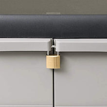 GOTOTOP Armadio da Esterno 3 Ante,Armadietto da Giardino con 2 Ripiani Regolabili Ventilati,Armadio Alto in PP da Esterno Interno, 97 x 38 x 87 cm,Nero e Grigio