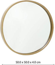 FGDSA Specchio Rotondo con Cornice in Legno - Specchio per Trucco da Parete Specchio per Bagno Bagno Semplice Camera da Letto Vanity 50X50Cm