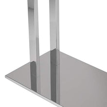 Relaxdays Porta Asciugamani WIMEDO, 80x32x20 cm ca., 2 Aste, Base Rettangolare, Decorazione, Acciaio Inox, Argento