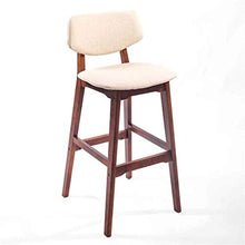 Sedie da cucina in legno imbottito Modern Dining sedia for Rustic Pub tessuto Bar Sgabello con schienale alto sedile imbottito Retro mobili Contatore Vintage gambe in legno massello Sgabelli schienali