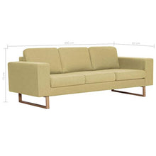vidaXL Divano a 3 Posti Elegante Comodo Sofa Triplo per Casa per Ufficio Poltrona da Tre Persone Arredo per Salotto Arredamento in Tessuto Verde