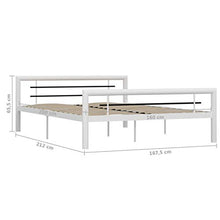 Tidyard Struttura Letto Matrimoniale in Metallo Bianco/Grigio con Doghe 140/160x200 cm,Giroletto Matrimoniale in Metallo con Doghe 140/160x200 cm,Telaio Letto Matrimoniale in Metallo con Doghe