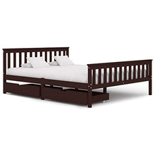 SKM Giroletto con 2 Cassetti Marrone Scuro Legno di Pino 160x200 cm (36.55kg)