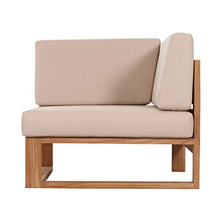Teako Design Divano da esterno Molveno con cuscini in legno massiccio non trattato, resistente alle intemperie, in teak