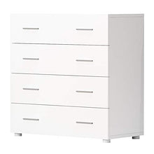 Comodino Salvaspazio sicuro e stabile Design moderno Comò Truciolare Ufficio per Home Hotel Cafe(white)