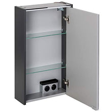 FACKELMANN Denver - Armadietto a specchio da bagno, con illuminazione a LED, 1 anta, 42 cm, colore: Antracite