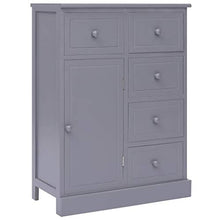 FAMIROSA Credenza con 10 Cassetti Grigia 113x30x79 cm in Legno
