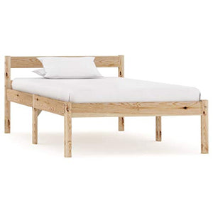 BIGTO - Struttura per letto in legno di pino massiccio, per camera da letto, colore: marrone, 100 x 200 cm