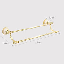 SJQKA Portasciugamani in Stile Europeo Tutto Rame Asciugamano Pole Doppio Palo Bagno Rack Bagno Hardware Ciondolo d'oro Portasciugamani