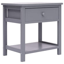 vidaXL 2X Legno Paulonia Comodini Stile Tradizionale Rustico Semplice Solido Resistente con Cassetti Stand Tavolini Notte Tavolinetti Grigi Comò
