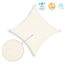SONGMICS 3 x 3 m Tenda Parasole Vela Ombreggiante in HDPE Protezione Solare Protezione dai Raggi UV Respirante Permeabile Utilizzabile per Giardino Balcone Terrazza Panna e Giallo GSS33IV