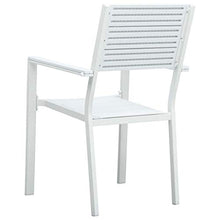 FAMIROSA Sedie da Giardino 4 pz Bianche in HDPE Aspetto Legno