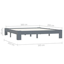 FAMIROSA Giroletto Grigio in Legno Massello di Pino 160x200 cm