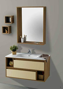 Set Mobile Lavabo Specchio LED Arredo Bagno Moderno New Orleans100 CERAMICHEMIRANDA-Rovere Asiago