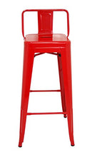 La sedia spagnola tólix Pack di sgabelli Schienale, Acciaio Inox, Rosso, 43 x 43 x 76 cm