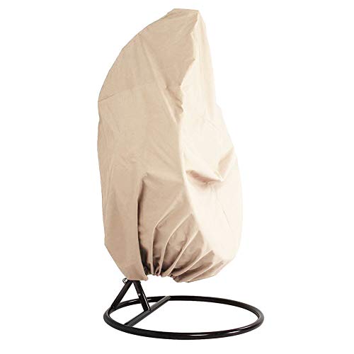 ZZX Copri Dondolo da Giardino Impermeabile, 190T Poliestere Antipolvere Anti-UV Coperture Sedie Sospese,Copertura di Protezione per Altalena da Giardino,Beige,91