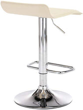 CLP Sgabello Bar Dyn Imbottito in Similpelle I Sedia Bancone Regolabile 60-78 CM I Sgabello Alto Girevole 360°, Colore:Crema