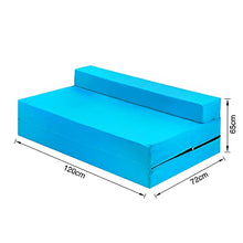 Futon Z - Divano letto matrimoniale pieghevole per adulti e bambini con rivestimento rimovibile con cerniera (cielo)