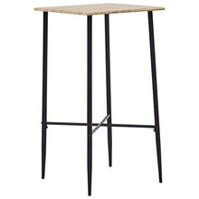 Tidyard Set 5 pz da Bar Design Moderno Alto in Tessuto Rovere e Crema/Nero/Bianco,Set Tavolo Quadrato e 4 Sedie da Bar Alti in Tessuto,Set Tavolo e Sedie da Cucina Design Moderno in Tessuto