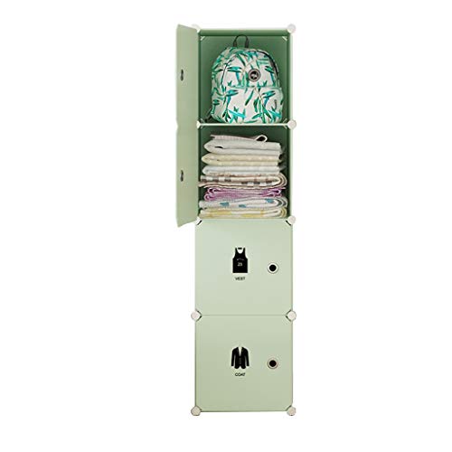 Locker 4 Strati Armadio Organizzatore di Plastica 4 Porte Gitter Scaffali Abbigliamento Home Camera Dormitorio Verde 39X47X147CM MUMUJIN