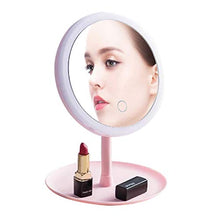 BIGTO Specchio con illuminazione ricaricabile, 3 livelli di luce, orientabile a 90 gradi e dimmerabile touchscreen, specchio cosmetico portatile da viaggio con luci, regalo per ragazze